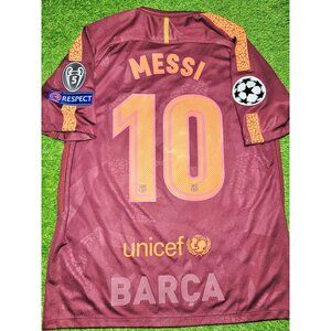 Messi Barcelona Third UEFA 2017 2018 Soccer Jersey Shirt L SKU# 847253-683